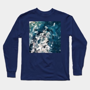 Edge of the Blue Ocean Abstract Painting Long Sleeve T-Shirt